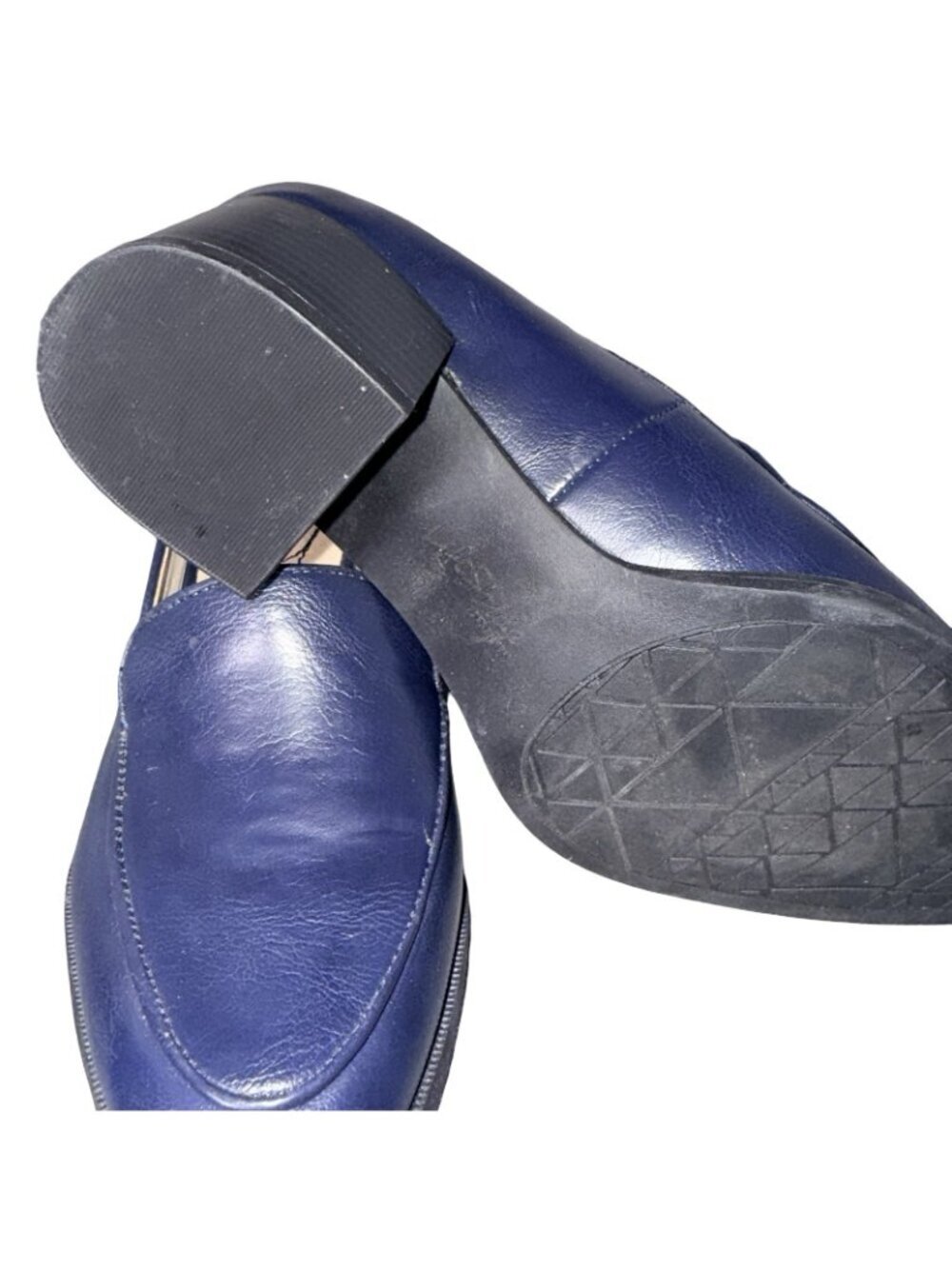 LifeStride Devyn Navy Blue Block Heel Loafer Pumps Size 7W - Picture 5 of 7